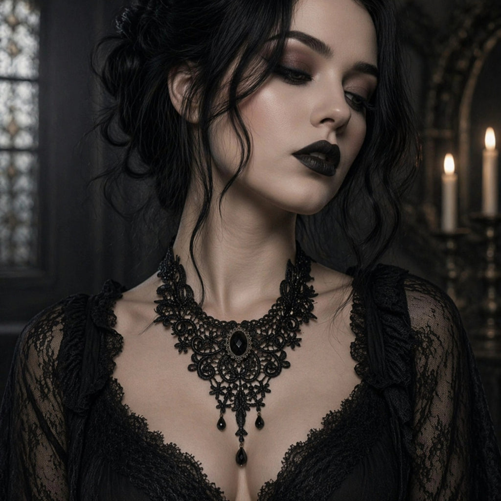 Collier choker 3 pendants