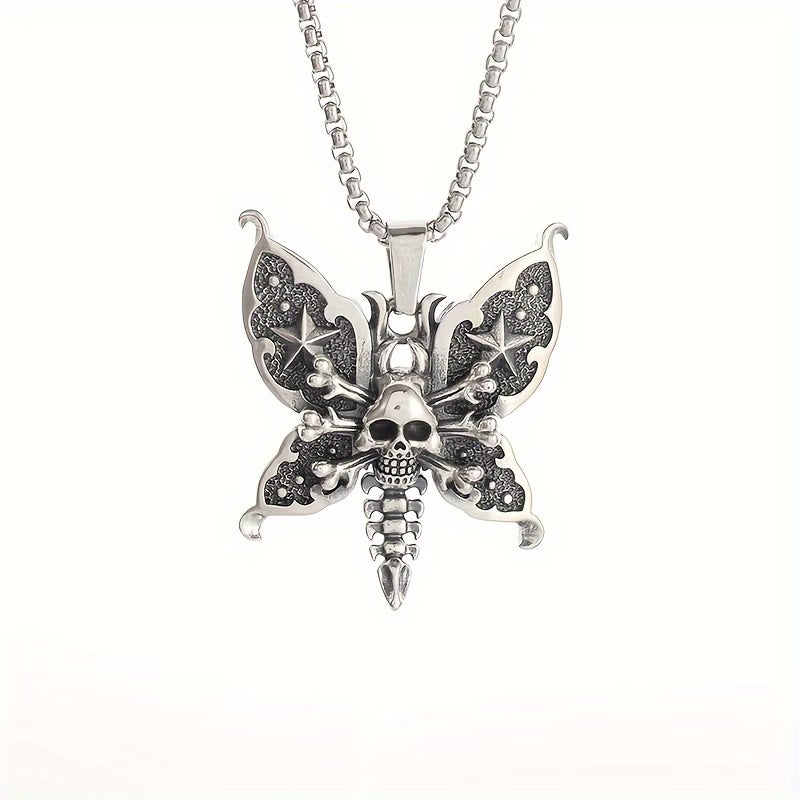 Collier papillon tête de mort