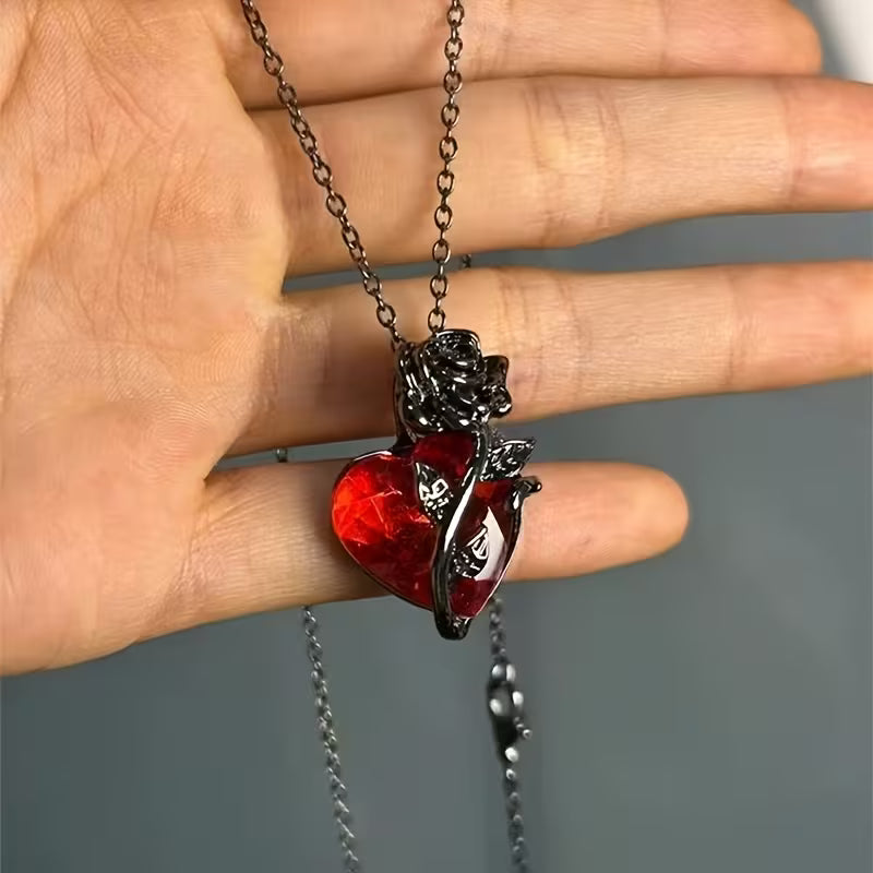 Collier fleur rose