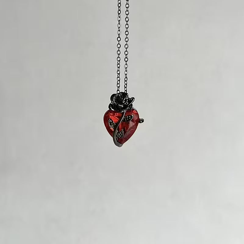 Collier fleur rose