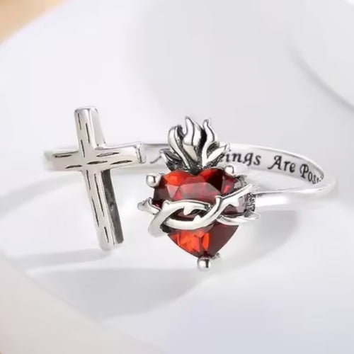 Bague croix ajustable