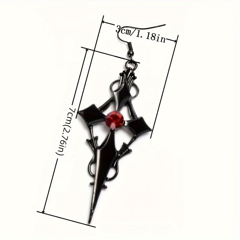 Boucles d'oreilles croix rouge