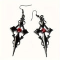 Boucles d'oreilles croix rouge