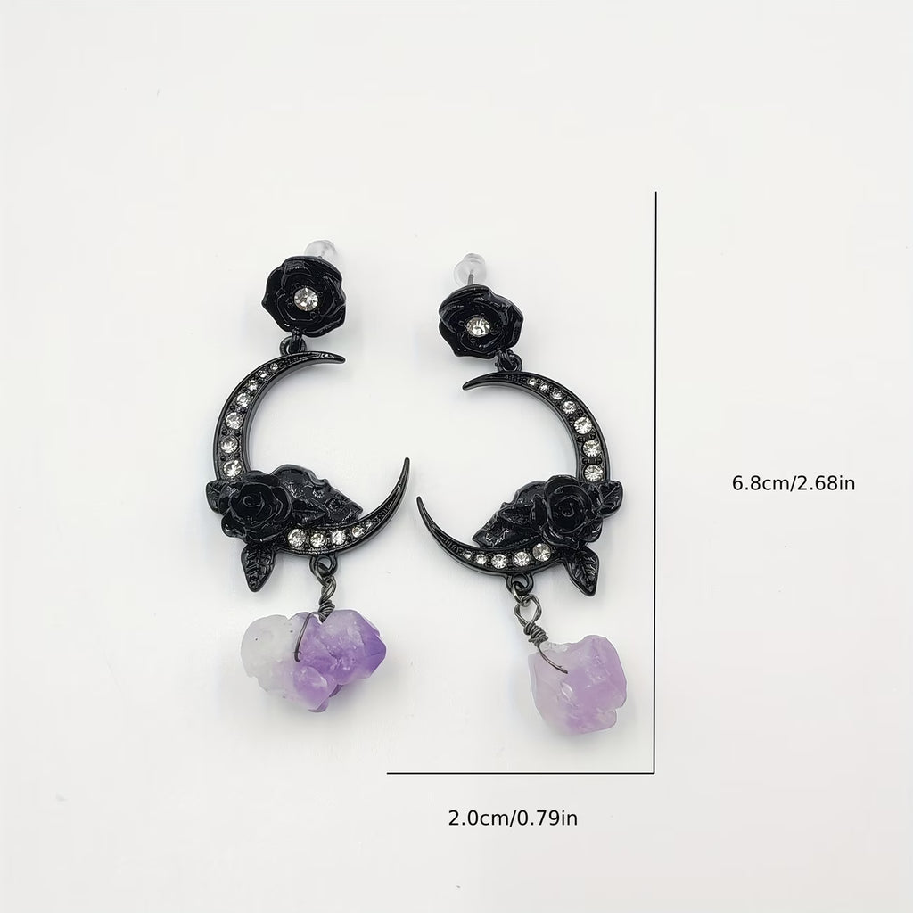 Boucles d'oreilles "rose noire"