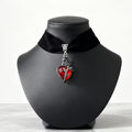 Collier cœur et rose