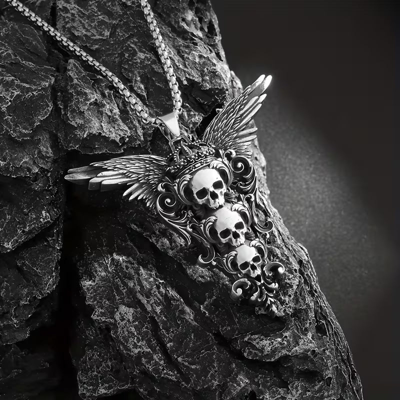 Collier trois crânes