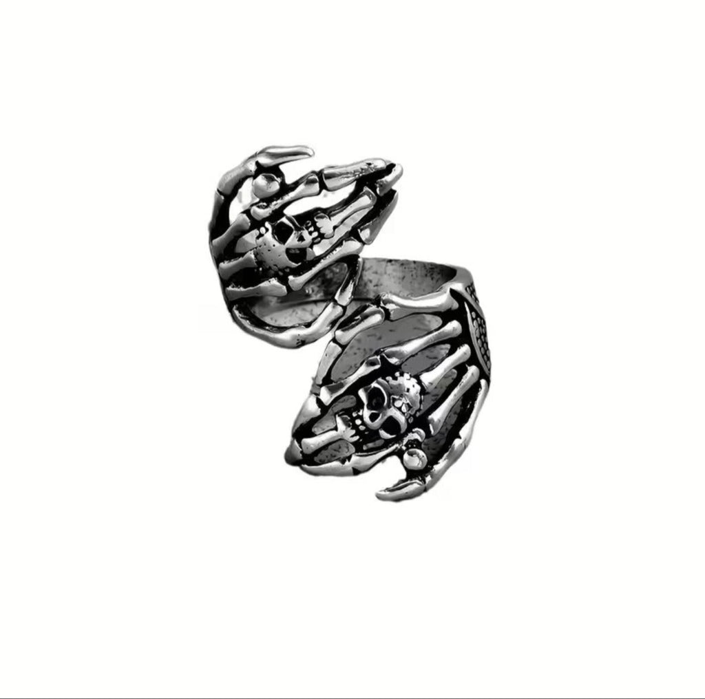 Bague crânes ajustable